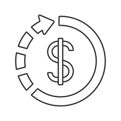 Revenue vector icon. Line sign for mobile concept and web design. Symbol, logo illustration. Vector graphics