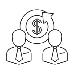 Financial transaction vector icon. Line sign for mobile concept and web design. Symbol, logo illustration. Vector graphics