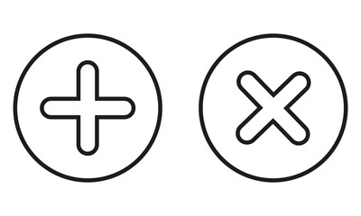 Obraz premium plus and minus signs vector icons set