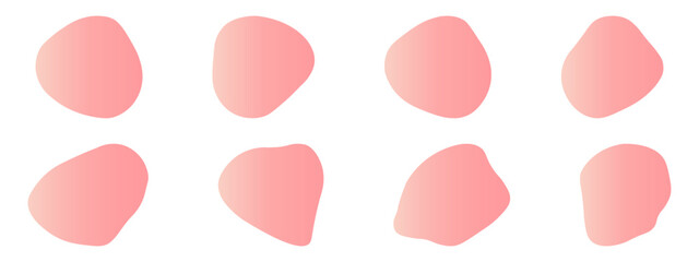 Organic blobs set icon. Random shapes cube drop