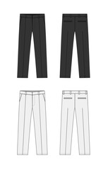 Suit  pants vector template illustration set