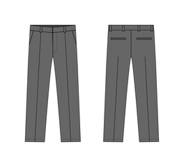 Suit  pants vector template illustration | gray