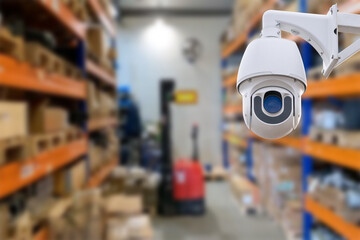 CCTV Camera Operating inside warehouse or factory.