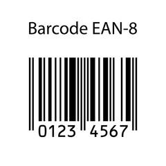 Bar code EAN-8 isolated on white background. Vector