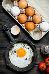 Fried egg in a frying pan
