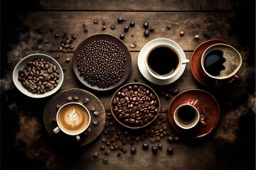 Obraz na płótnie Canvas Digital illustration about coffee associations. Generative AI.
