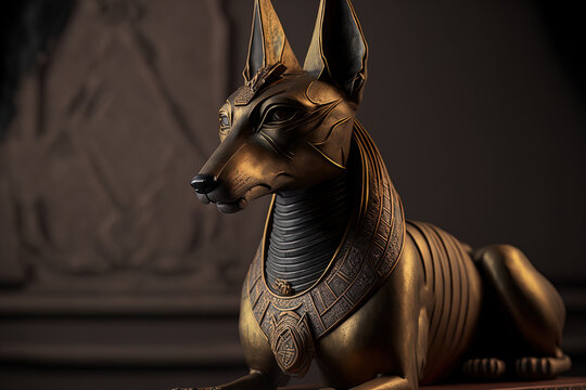 antique Anubis statue from Egypt. Generative AI