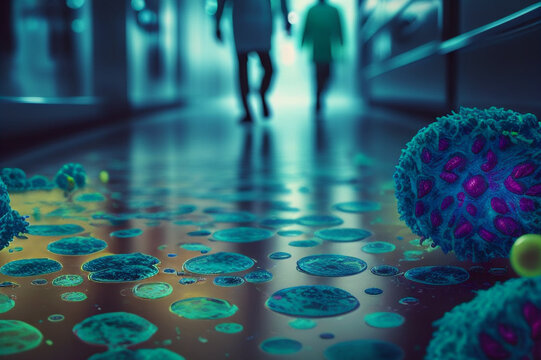 Multiresistente Keime und Erreger im Krankenhaus / Klinik. MRGN. Generative Ai.