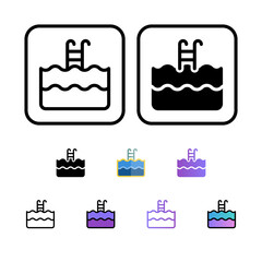 Flat illustration on a theme swimming pool