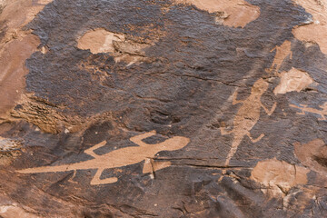 Lizard Rock art by ancient native Fremont Americans in Dinosaur