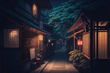 Lofi tokyo street at night