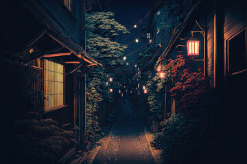 Lofi tokyo street at night