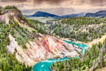 Fototapeten Meanders of Yellowstone river © Fyle