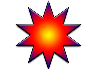 red star on a white background
