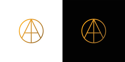 Modern and minimalist round AA logo design