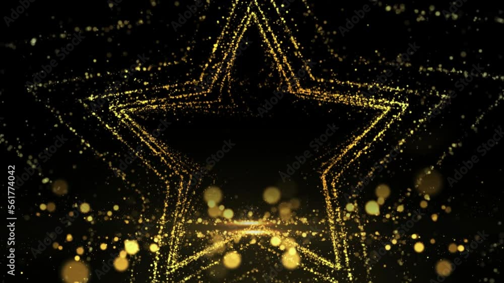Aufkleber flight of gold bokeh sparkling particles with alpha channel