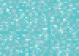 abstract pixel vector background in turquoise and white tones