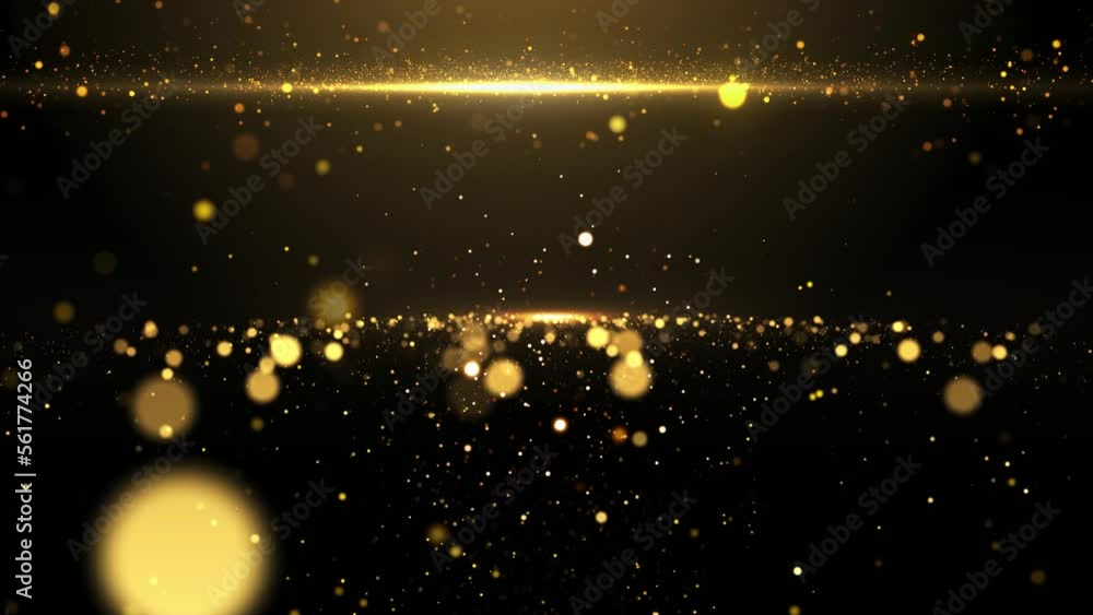 Aufkleber flight of gold bokeh sparkling particles with alpha channel