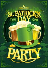 Patrick's Day party poster vector design