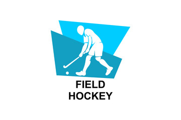 Fototapeta na wymiar field hockey sport vector line icon. an athlete playing field hockey. sport pictogram, vector illustration.