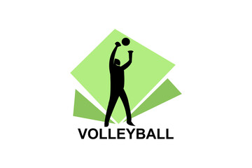 Fototapeta na wymiar volleyball sport vector line icon. an athlete playing volleyball. sport pictogram, vector illustration.