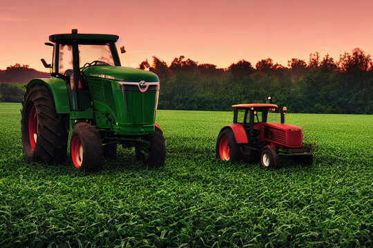 Tractor in field image generated by AI technology