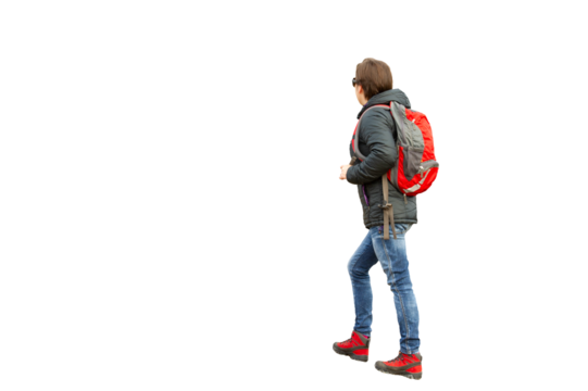 Figura recortada de mujer montañera