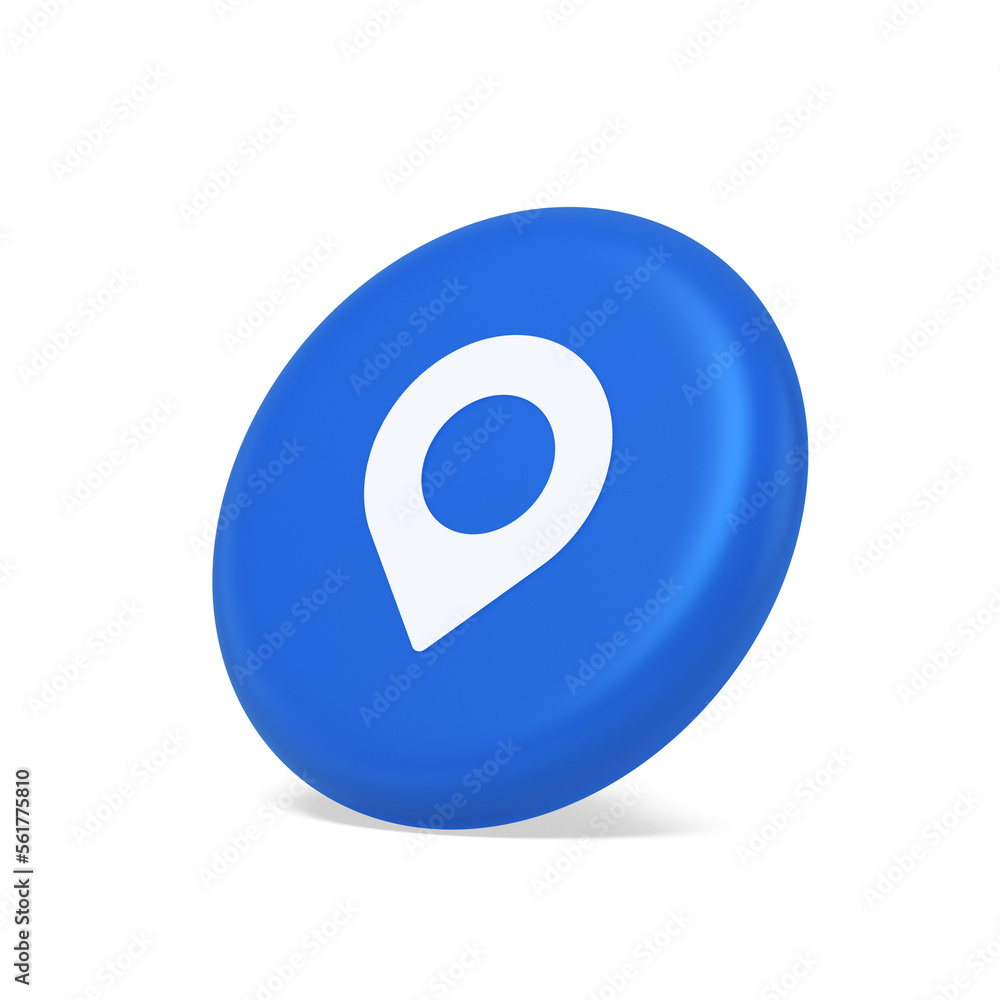Poster gps map pin location service button application direction distance pointer 3d isometric realistic ic