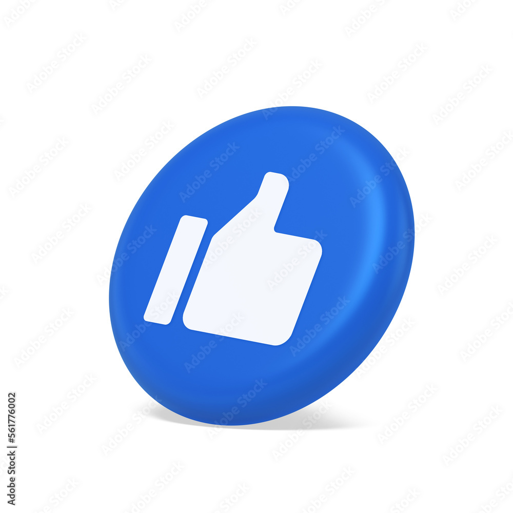 Poster Thumb up like cool button cyberspace approve acceptance communication 3d isometric realistic icon