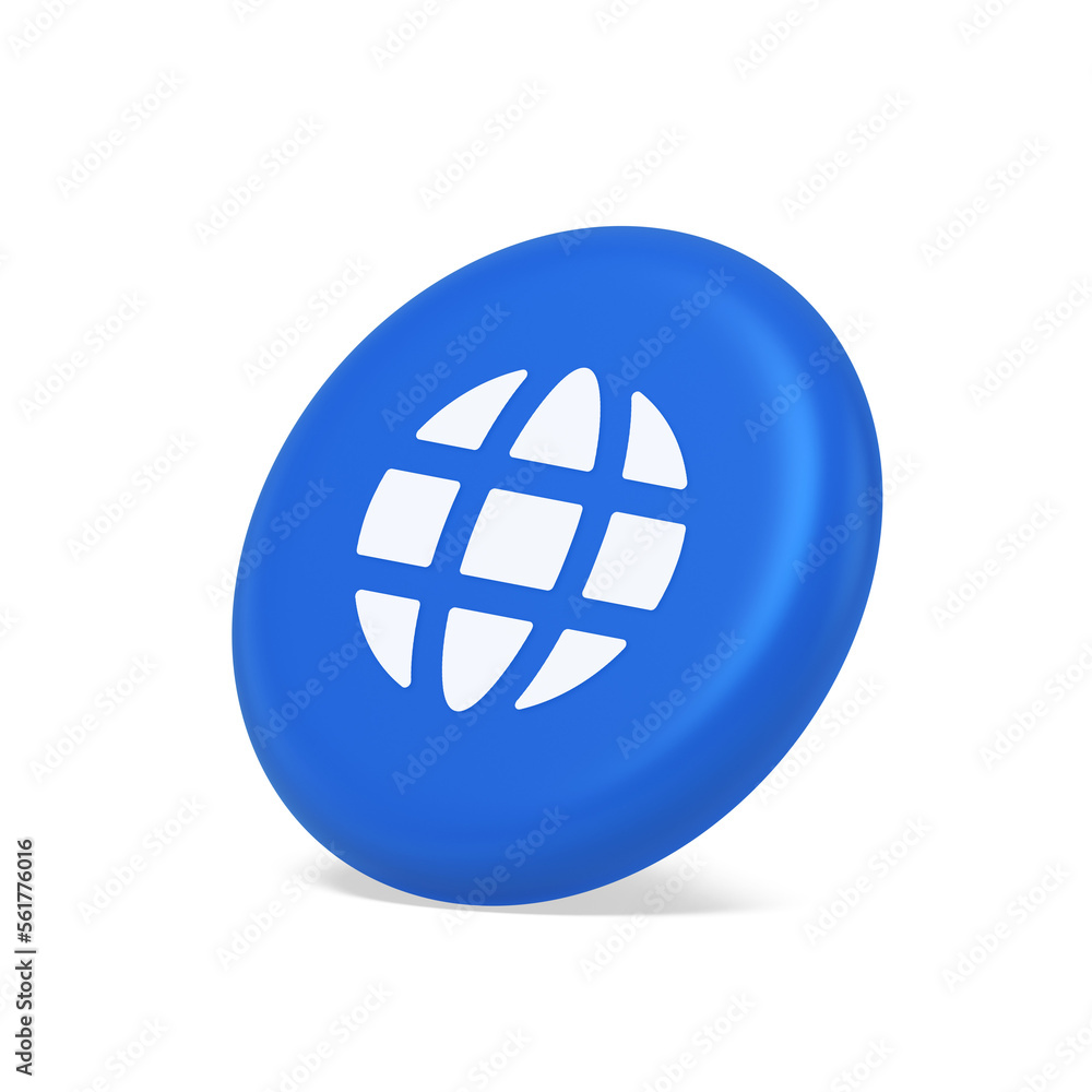 Poster internet connection global web communication button planet globalization technology 3d side view ico