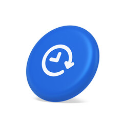 Clock in circle arrow button time countdown deadline chronometer 3d isometric realistic icon