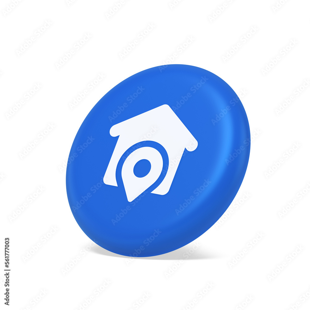 Poster house location gps route button distance navigation map pin pointer address direction 3d side view i