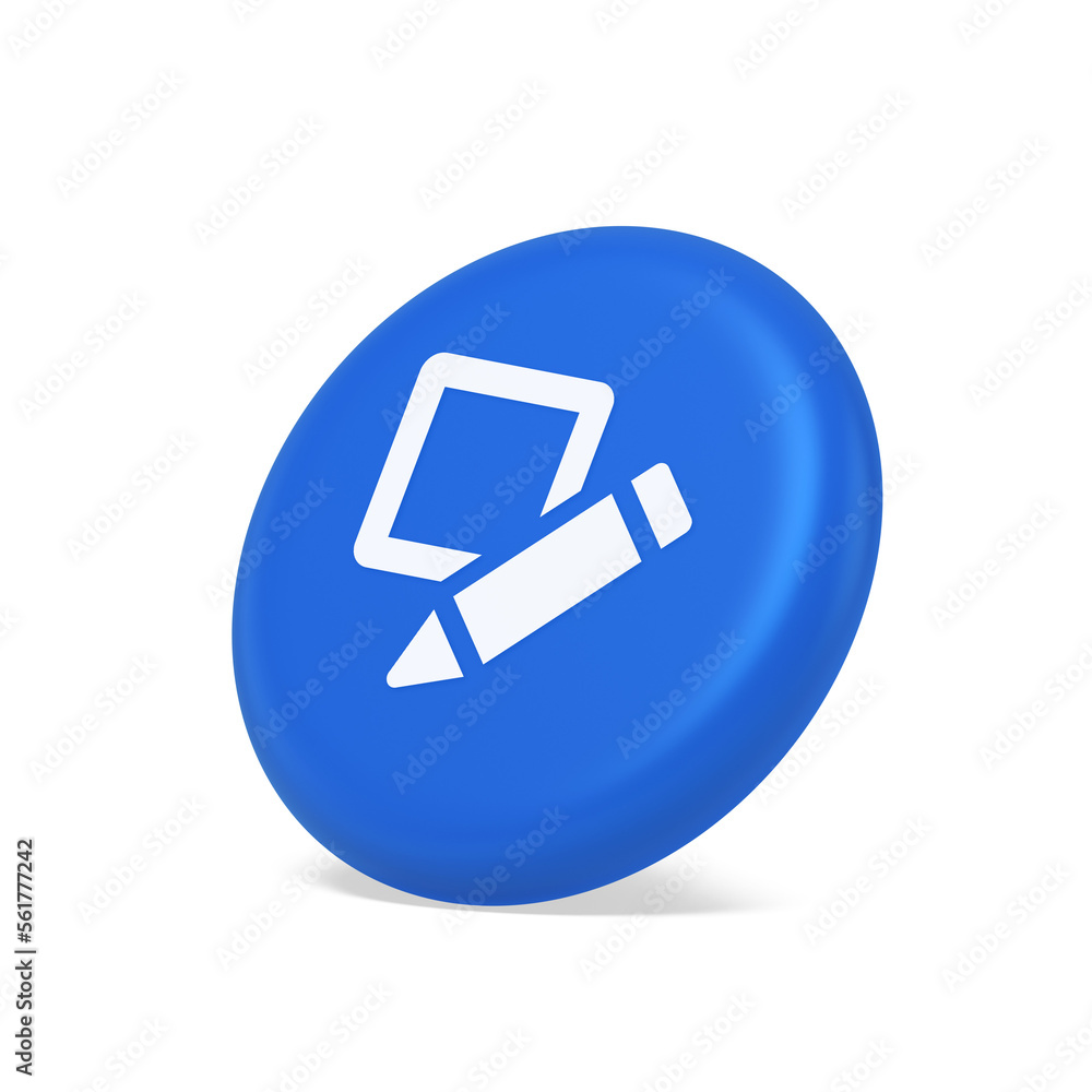 Aufkleber voting cell with pencil button bulletin check choosing form 3d isometric realistic icon