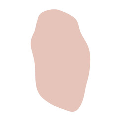 Abstract spot of pastel pink color. Rough edges. Curve shape. Hand drawn. Isolated on a white background.