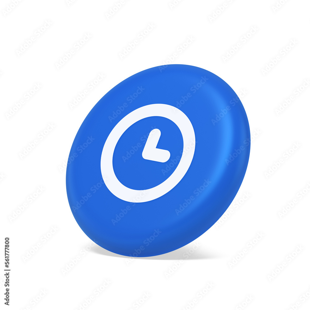 Poster Timer countdown deadline control button time management watch web app design 3d side view icon