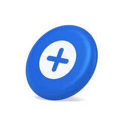 Obraz premium Plus add button mathematical addition symbol 3d isometric realistic icon