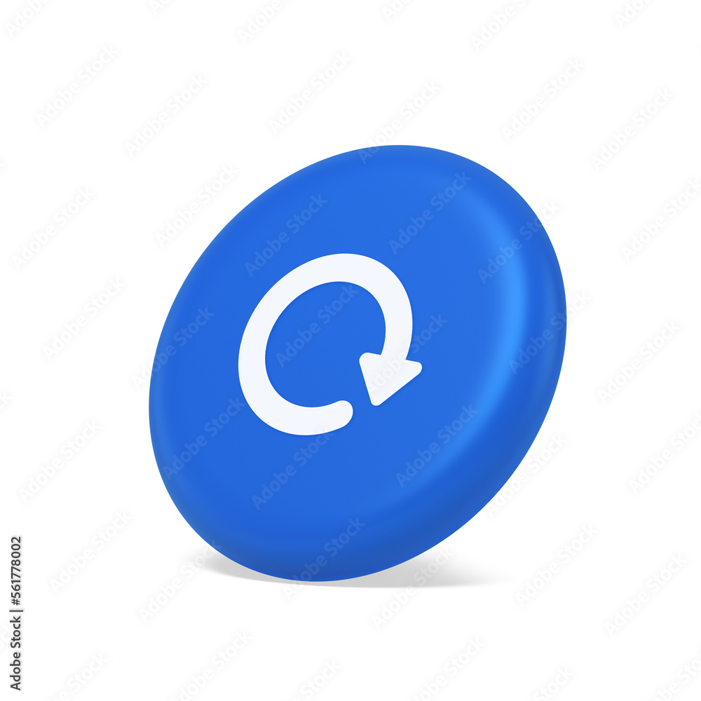 Poster circular arrow button curved dynamic loading progress navigation cursor 3d isometric realistic icon
