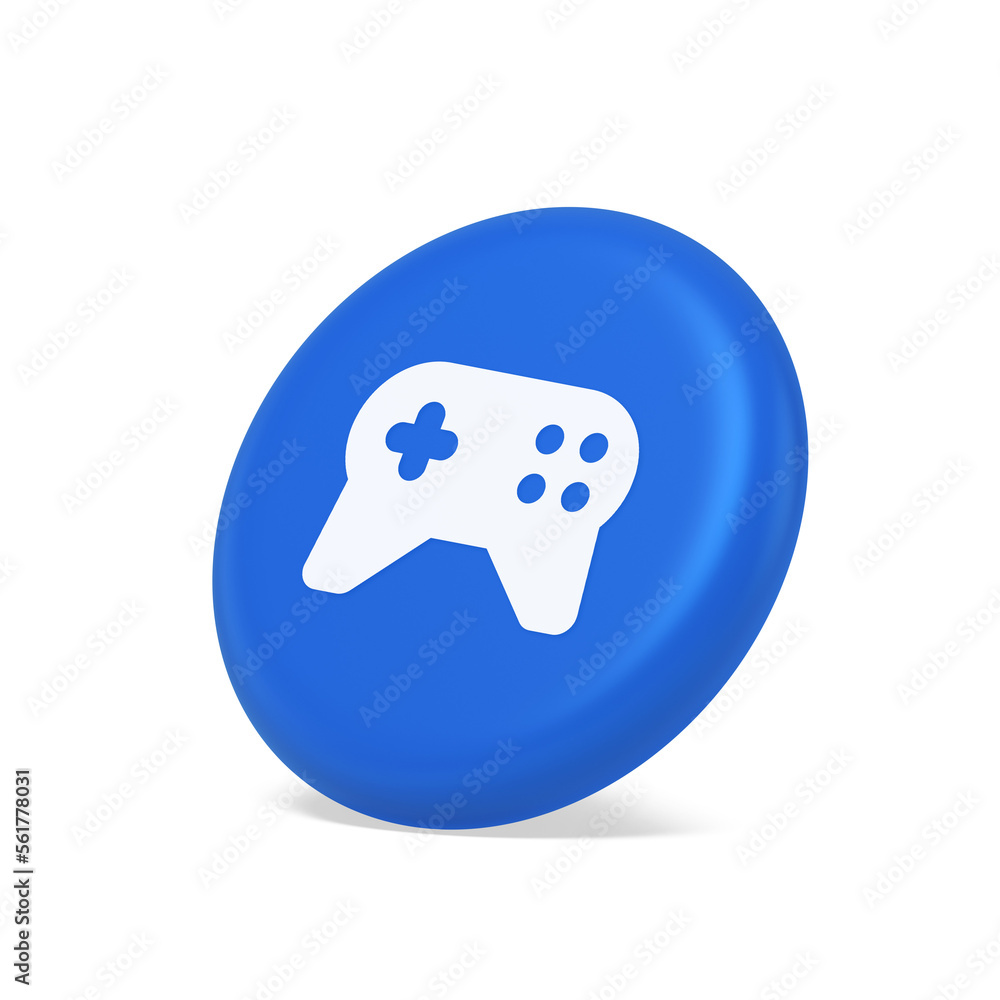 Poster gamepad controller virtual gaming connect button joystick joypad web app 3d isometric realistic icon