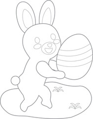 イースターのウサギの塗り絵