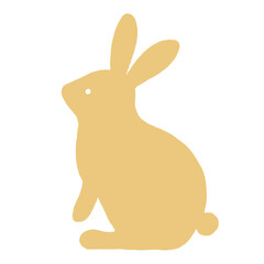 やや上向いてる横から見た野うさぎのシルエットイラスト