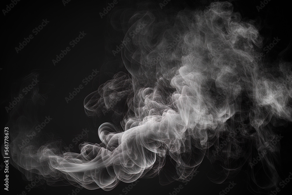 Poster white water vapor in a blur on a dark, empty background. steam with copy space abstract. steam moves