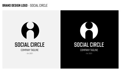 Minimal Brand design. Logo inCircle with human symbol.