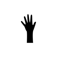 Raised hands icon vector. Hands up illustration sign. palm symbol or logo.