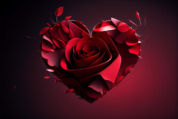 Valentine's Day Special | Ai Generative | Hyper realistic | Red roses, Flowers, Florals, Petals, Love, Heart | Flowers in a vase | Photorealism | Valentine's day background | Wallpapers | 14th of Feb