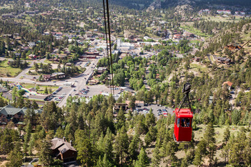 Estes Park Aerial Tramway affords views of Estes Park.