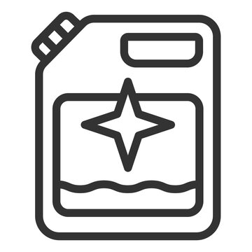 recommend clip art: Washing liquid canister - icon, illustration on white background, outline style