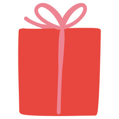 Gift box icon, Vector hand drawn illustration.