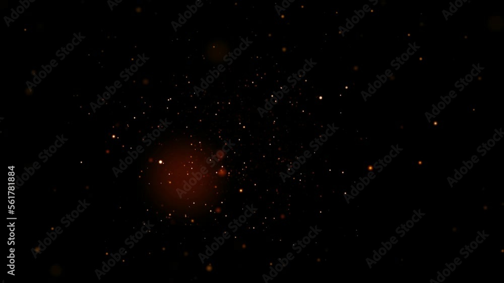 Poster flight of gold bokeh sparkling particles with alpha channel
