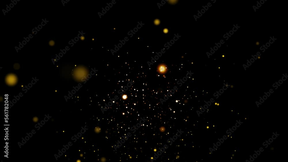 Aufkleber flight of gold bokeh sparkling particles with alpha channel