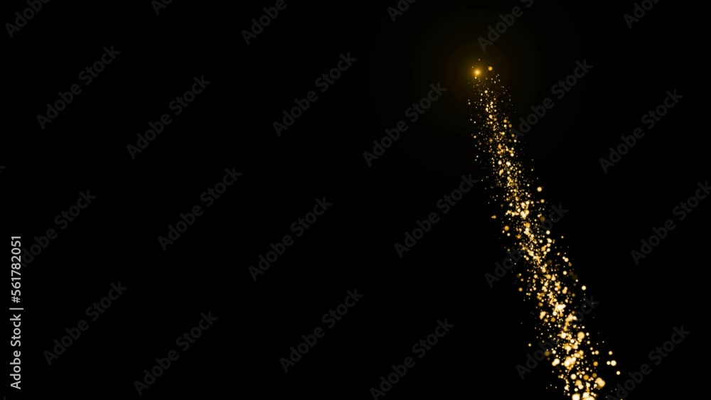 Aufkleber flight of gold bokeh sparkling particles with alpha channel